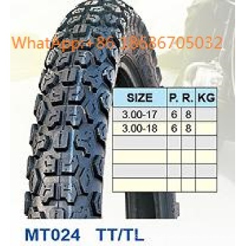 Moto pneumático/moto pneu padrão de venda quente-3,00 17 3,00-18